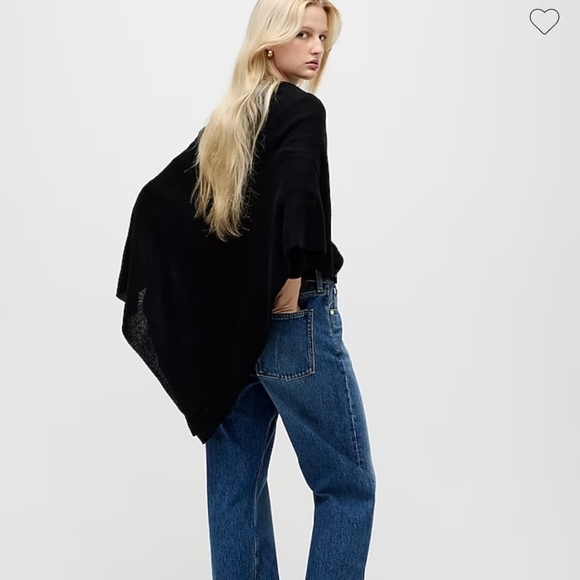 NWT J.Crew black cashmere wool poncho - Picture 2 of 7
